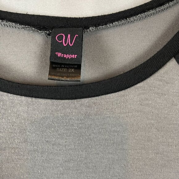 Wrapper Women 3/4 Sleeve Pullover Round Neck Stretch Dress size 2X - Picture 3 of 6